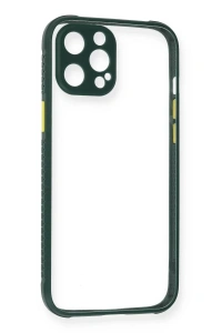 Apple iPhone 12 Pro Kılıf Miami Şeffaf Silikon - Koyu Yeşil