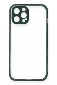 Apple iPhone 12 Pro Kılıf Miami Şeffaf Silikon - Koyu Yeşil