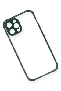 Apple iPhone 12 Pro Kılıf Miami Şeffaf Silikon - Koyu Yeşil