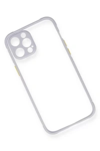Apple iPhone 12 Pro Kılıf Miami Şeffaf Silikon - Lila