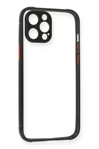Apple iPhone 12 Pro Kılıf Miami Şeffaf Silikon - Siyah