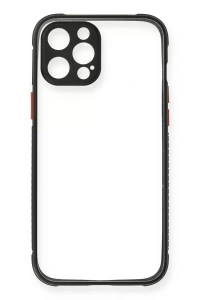 Apple iPhone 12 Pro Kılıf Miami Şeffaf Silikon - Siyah