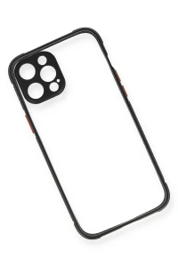 Apple iPhone 12 Pro Kılıf Miami Şeffaf Silikon - Siyah