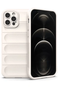 Apple iPhone 12 Pro Kılıf Optimum Silikon - Krem