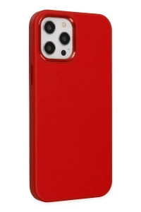 Apple iPhone 12 Pro Max Kılıf Asya Deri Silikon - Kırmızı