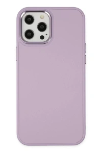 Apple iPhone 12 Pro Max Kılıf Asya Deri Silikon - Lila