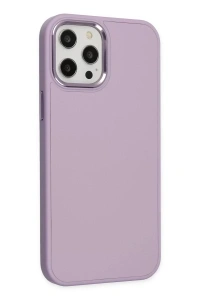 Apple iPhone 12 Pro Max Kılıf Asya Deri Silikon - Lila