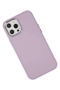Apple iPhone 12 Pro Max Kılıf Asya Deri Silikon - Lila