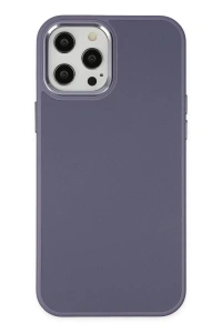 Apple iPhone 12 Pro Max Kılıf Asya Deri Silikon - Mor
