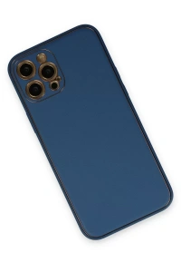 Apple iPhone 12 Pro Max Kılıf Coco Deri Silikon Kapak - Açık Mavi