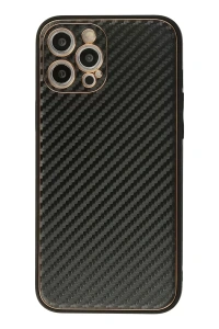 Apple iPhone 12 Pro Max Kılıf Coco Karbon Silikon - Siyah