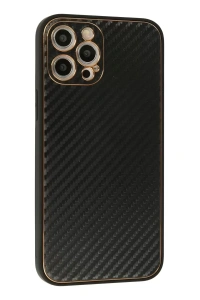 Apple iPhone 12 Pro Max Kılıf Coco Karbon Silikon - Siyah