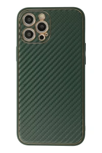 Apple iPhone 12 Pro Max Kılıf Coco Karbon Silikon - Yeşil