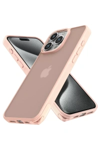 Apple iPhone 12 Pro Max Kılıf Elegant Kapak - Pudra