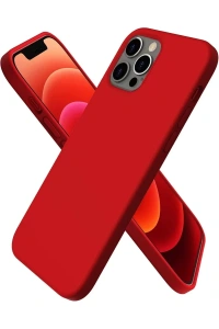 Apple iPhone 12 Pro Max Kılıf First Silikon - Koyu Kırmızı