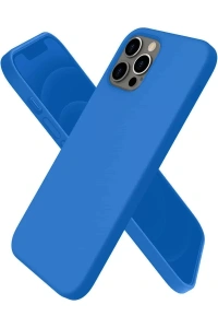 Apple iPhone 12 Pro Max Kılıf First Silikon - Mavi