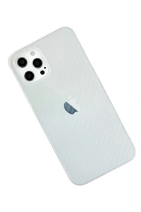 Apple iPhone 12 Pro Max Kılıf Karbon PP Silikon - Şeffaf