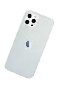 Apple iPhone 12 Pro Max Kılıf Karbon PP Silikon - Şeffaf