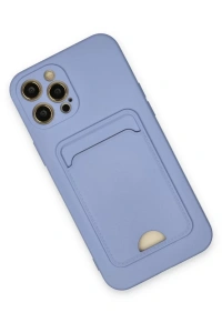 Apple iPhone 12 Pro Max Kılıf Kelvin Kartvizitli Silikon - Lila