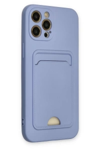 Apple iPhone 12 Pro Max Kılıf Kelvin Kartvizitli Silikon - Lila