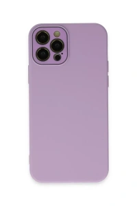 Apple iPhone 12 Pro Max Kılıf Lansman Glass Kapak - Lila