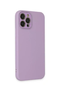 Apple iPhone 12 Pro Max Kılıf Lansman Glass Kapak - Lila