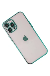 Apple iPhone 12 Pro Max Kılıf Lensli Silikon - Yeşil