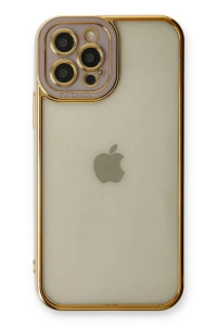 Apple iPhone 12 Pro Max Kılıf Liva Lens Silikon - Lila