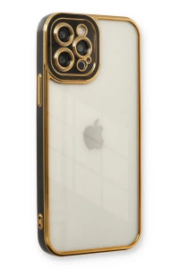 Apple iPhone 12 Pro Max Kılıf Liva Lens Silikon - Siyah