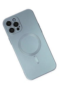 Apple iPhone 12 Pro Max Kılıf Moshi Lens Magneticsafe Silikon - Sierra Blue
