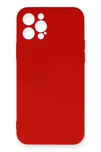 Apple iPhone 12 Pro Max Kılıf Nano içi Kadife Silikon - Kırmızı