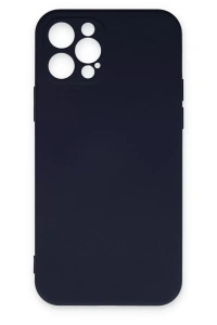 Apple iPhone 12 Pro Max Kılıf Nano içi Kadife Silikon - Lacivert