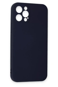 Apple iPhone 12 Pro Max Kılıf Nano içi Kadife Silikon - Lacivert