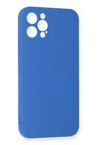 Apple iPhone 12 Pro Max Kılıf Nano içi Kadife Silikon - Mavi