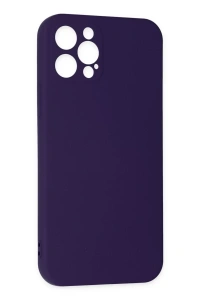 Apple iPhone 12 Pro Max Kılıf Nano içi Kadife Silikon - Mor