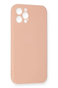 Apple iPhone 12 Pro Max Kılıf Nano içi Kadife Silikon - Pudra