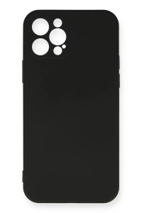 Apple iPhone 12 Pro Max Kılıf Nano içi Kadife Silikon - Siyah