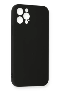 Apple iPhone 12 Pro Max Kılıf Nano içi Kadife Silikon - Siyah