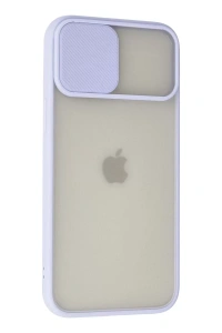 Apple iPhone 12 Pro Max Kılıf Palm Buzlu Kamera Sürgülü Silikon - Lila