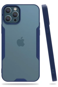 Apple iPhone 12 Pro Max Kılıf Platin Silikon - Lacivert