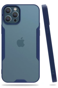 Apple iPhone 12 Pro Max Kılıf Platin Silikon - Lacivert