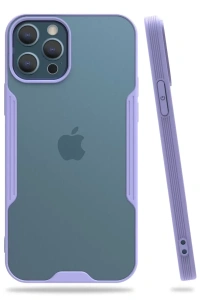 Apple iPhone 12 Pro Max Kılıf Platin Silikon - Lila