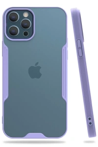 Apple iPhone 12 Pro Max Kılıf Platin Silikon - Lila