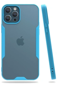 Apple iPhone 12 Pro Max Kılıf Platin Silikon - Mavi