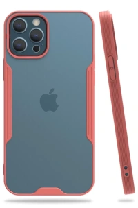 Apple iPhone 12 Pro Max Kılıf Platin Silikon - Pembe
