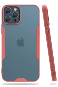 Apple iPhone 12 Pro Max Kılıf Platin Silikon - Pembe