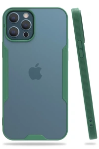 Apple iPhone 12 Pro Max Kılıf Platin Silikon - Yeşil