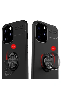 Apple iPhone 12 Pro Max Kılıf Range Yüzüklü Silikon - Kırmızı