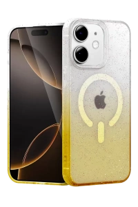 Apple iPhone 12 Pummel Shiny Magsafe Kapak - Gold