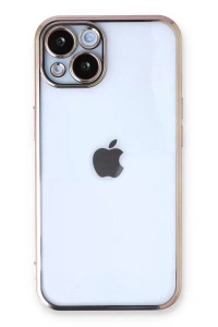 Apple iPhone 13 Kılıf Lensli Silikon - Gold